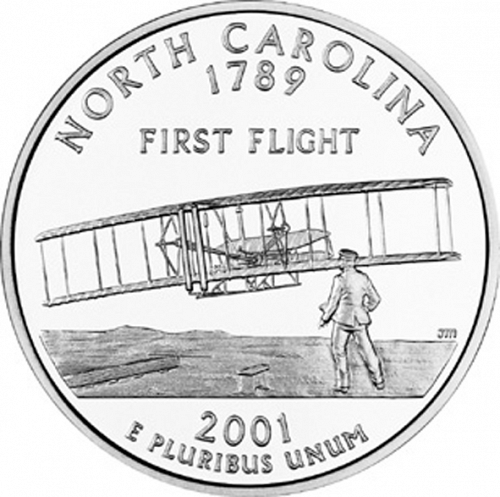 25 cent Reverse Image minted in UNITED STATES in 2001D (North Carolina)  - The Coin Database