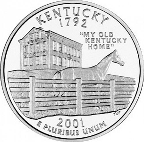 25 cent Reverse Image minted in UNITED STATES in 2001D (Kentucky)  - The Coin Database