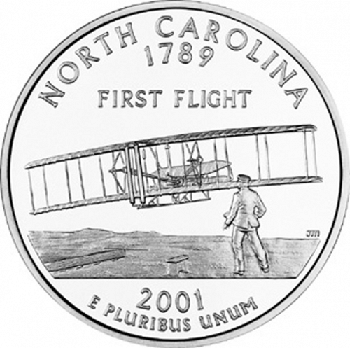 25 cent Reverse Image minted in UNITED STATES in 2001P (North Carolina)  - The Coin Database