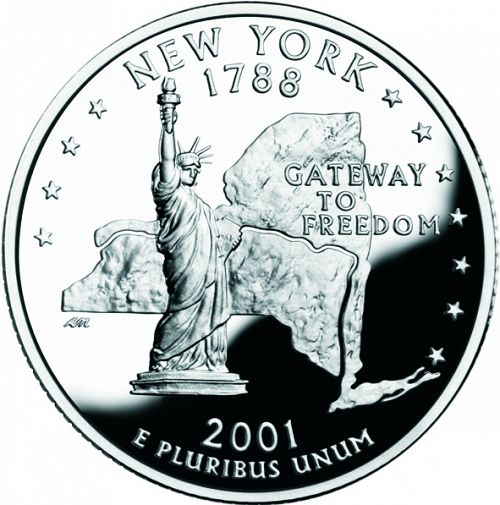 25 cent Reverse Image minted in UNITED STATES in 2001S (New York)  - The Coin Database