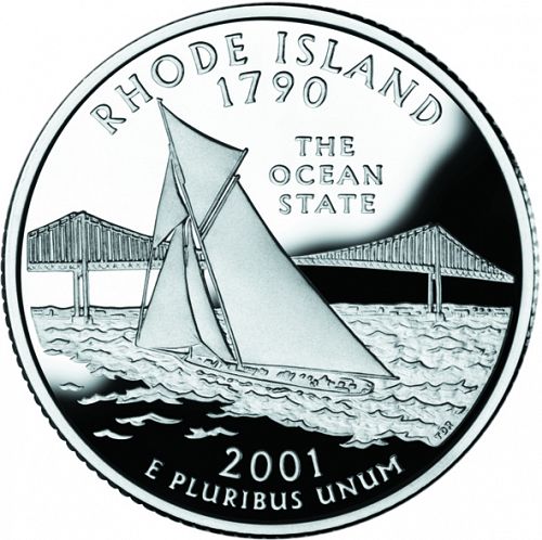 25 cent Reverse Image minted in UNITED STATES in 2001S (Rhode Island)  - The Coin Database