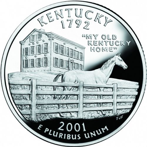 25 cent Reverse Image minted in UNITED STATES in 2001S (Kentucky)  - The Coin Database