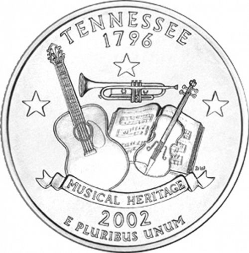 25 cent Reverse Image minted in UNITED STATES in 2002D (Tennessee)  - The Coin Database