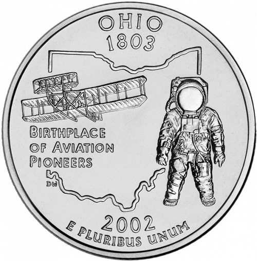 25 cent Reverse Image minted in UNITED STATES in 2002D (Ohio)  - The Coin Database