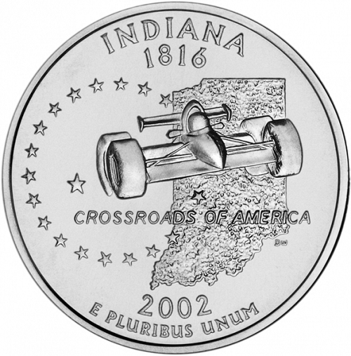 25 cent Reverse Image minted in UNITED STATES in 2002P (Indiana)  - The Coin Database