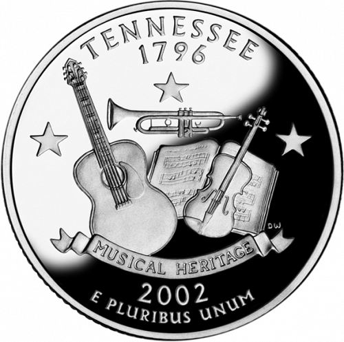 25 cent Reverse Image minted in UNITED STATES in 2002S (Tennessee)  - The Coin Database