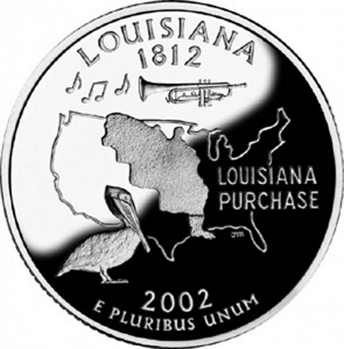 25 cent Reverse Image minted in UNITED STATES in 2002S (Louisiana)  - The Coin Database
