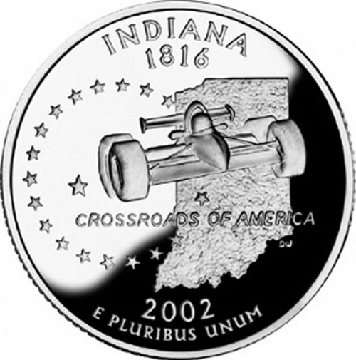25 cent Reverse Image minted in UNITED STATES in 2002S (Indiana)  - The Coin Database