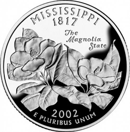 25 cent Reverse Image minted in UNITED STATES in 2002S (Mississippi)  - The Coin Database