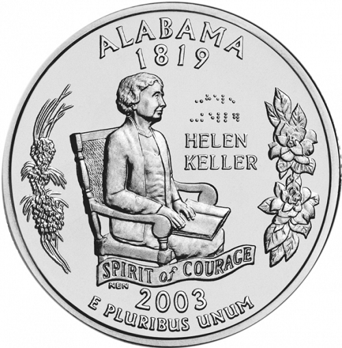 25 cent Reverse Image minted in UNITED STATES in 2003D (Alabama)  - The Coin Database