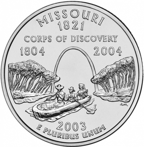 25 cent Reverse Image minted in UNITED STATES in 2003D (Missouri)  - The Coin Database
