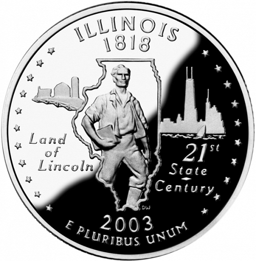 25 cent Reverse Image minted in UNITED STATES in 2003S (Illinois)  - The Coin Database
