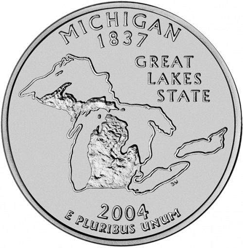 25 cent Reverse Image minted in UNITED STATES in 2004D (Michigan)  - The Coin Database