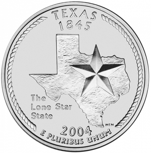 25 cent Reverse Image minted in UNITED STATES in 2004D (Texas)  - The Coin Database