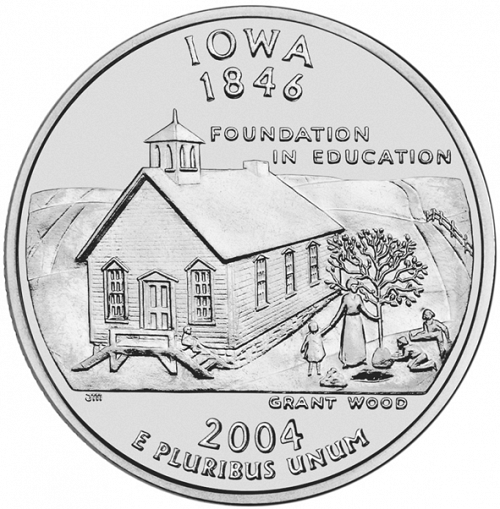 25 cent Reverse Image minted in UNITED STATES in 2004D (Iowa)  - The Coin Database