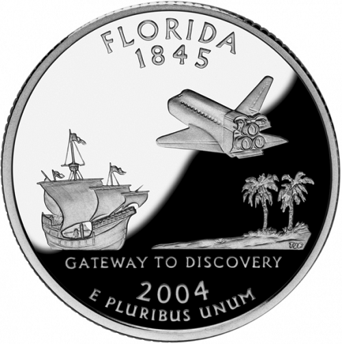 25 cent Reverse Image minted in UNITED STATES in 2004S (Florida)  - The Coin Database