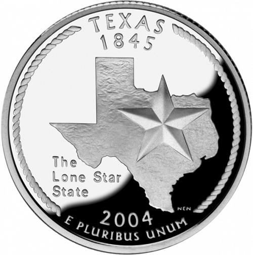 25 cent Reverse Image minted in UNITED STATES in 2004S (Texas)  - The Coin Database