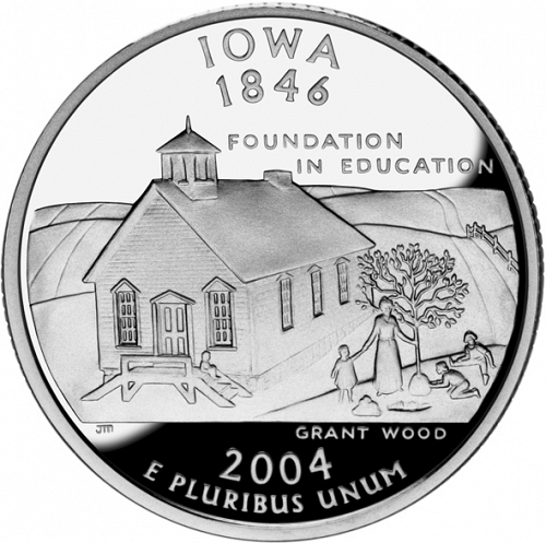 25 cent Reverse Image minted in UNITED STATES in 2004S (Iowa)  - The Coin Database