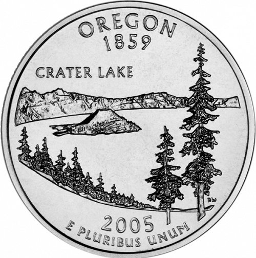 25 cent Reverse Image minted in UNITED STATES in 2005D (Oregon)  - The Coin Database
