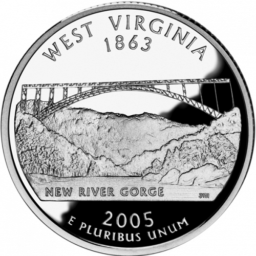 25 cent Reverse Image minted in UNITED STATES in 2005S (West Virginia)  - The Coin Database