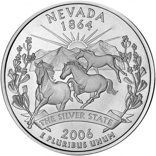 25 cent Reverse Image minted in UNITED STATES in 2006D (Nevada)  - The Coin Database