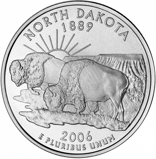 25 cent Reverse Image minted in UNITED STATES in 2006D (North Dakota)  - The Coin Database
