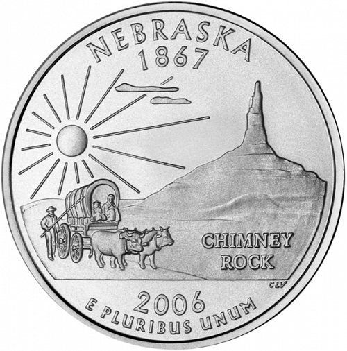 25 cent Reverse Image minted in UNITED STATES in 2006P (Nebraska)  - The Coin Database