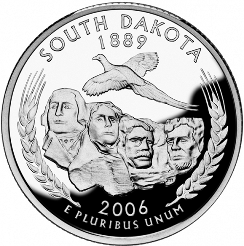 25 cent Reverse Image minted in UNITED STATES in 2006S (South Dakota)  - The Coin Database