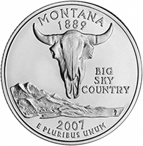25 cent Reverse Image minted in UNITED STATES in 2007D (Montana)  - The Coin Database