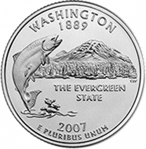 25 cent Reverse Image minted in UNITED STATES in 2007D (Washington)  - The Coin Database