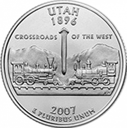 25 cent Reverse Image minted in UNITED STATES in 2007P (Utah)  - The Coin Database