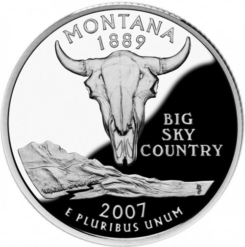 25 cent Reverse Image minted in UNITED STATES in 2007S (Montana)  - The Coin Database