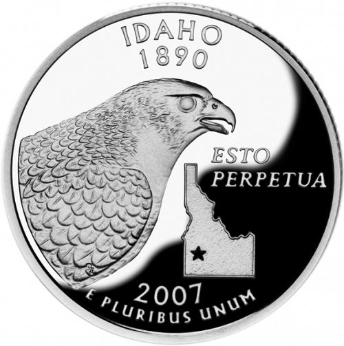 25 cent Reverse Image minted in UNITED STATES in 2007S (Idaho)  - The Coin Database