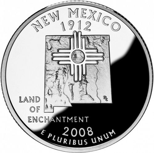 25 cent Reverse Image minted in UNITED STATES in 2008S (New Mexico)  - The Coin Database