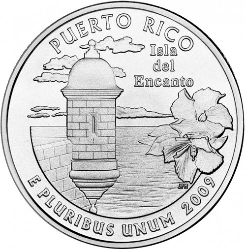 25 cent Reverse Image minted in UNITED STATES in 2009D (Puerto Rico)  - The Coin Database