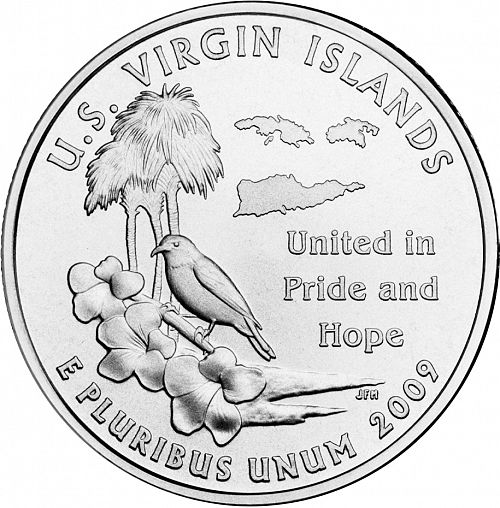 25 cent Reverse Image minted in UNITED STATES in 2009D (U.S. Virgin Islands)  - The Coin Database