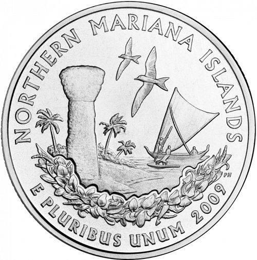 25 cent Reverse Image minted in UNITED STATES in 2009D (Northern Mariana Islands)  - The Coin Database
