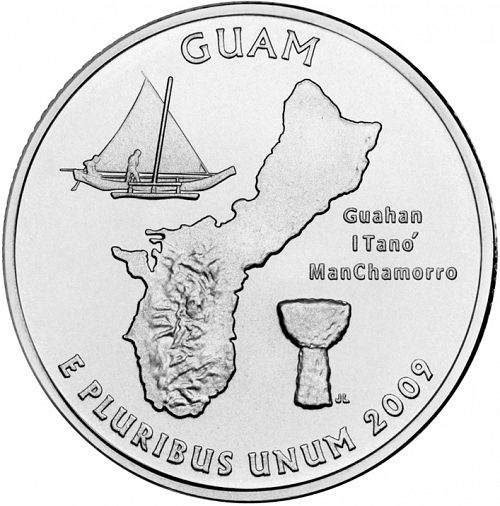 25 cent Reverse Image minted in UNITED STATES in 2009P (Guam)  - The Coin Database