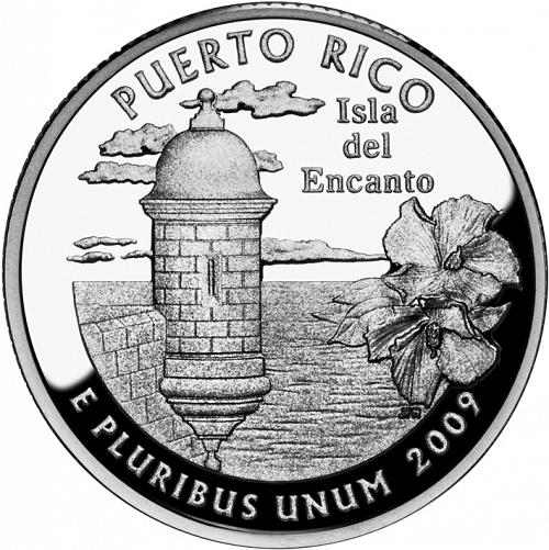25 cent Reverse Image minted in UNITED STATES in 2009S (Puerto Rico)  - The Coin Database
