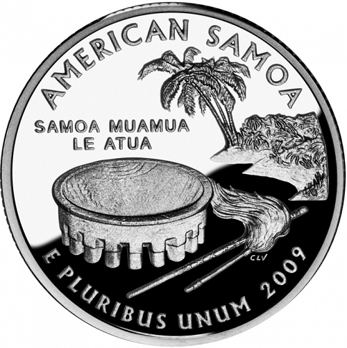 25 cent Reverse Image minted in UNITED STATES in 2009S (American Samoa)  - The Coin Database