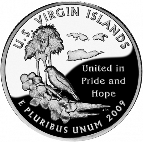 25 cent Reverse Image minted in UNITED STATES in 2009S (U.S. Virgin Islands)  - The Coin Database