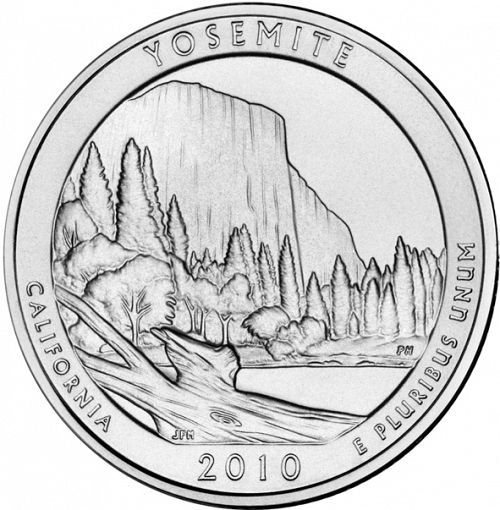 25 cent Reverse Image minted in UNITED STATES in 2010D (Yosemite National Park)  - The Coin Database