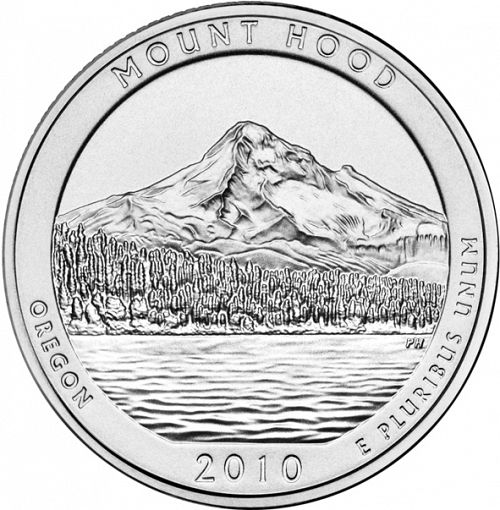 25 cent Reverse Image minted in UNITED STATES in 2010D (Mount Hood National Forest)  - The Coin Database