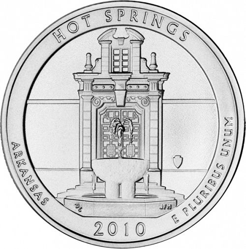 25 cent Reverse Image minted in UNITED STATES in 2010P (Hot Springs National Park)  - The Coin Database