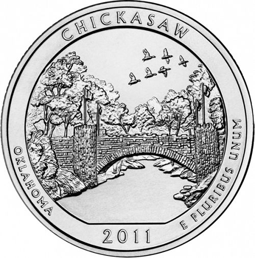 25 cent Reverse Image minted in UNITED STATES in 2011D (Chickasaw National Recreation Area)  - The Coin Database