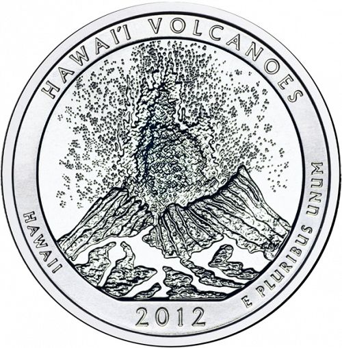 25 cent Reverse Image minted in UNITED STATES in 2012D (Hawai'i Volcanoes National Park)  - The Coin Database
