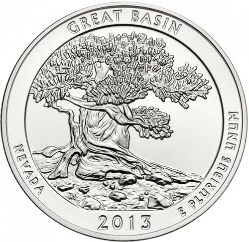 25 cent Reverse Image minted in UNITED STATES in 2013D (Great Basin National Park)  - The Coin Database