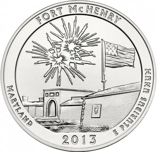 25 cent Reverse Image minted in UNITED STATES in 2013D (Fort McHenry National Monument and Historic Shrine)  - The Coin Database
