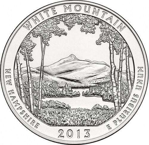 25 cent Reverse Image minted in UNITED STATES in 2013P (White Mountain National Forest)  - The Coin Database