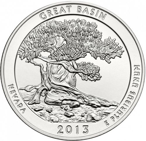 25 cent Reverse Image minted in UNITED STATES in 2013P (Great Basin National Park)  - The Coin Database